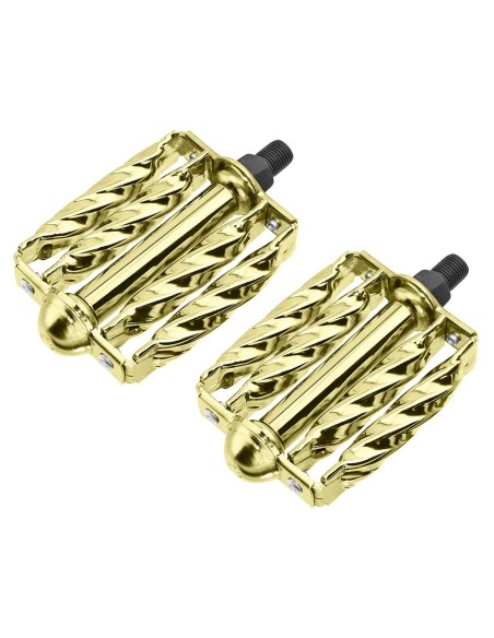 Double Square Twisted Pedals 1/2 Gold.